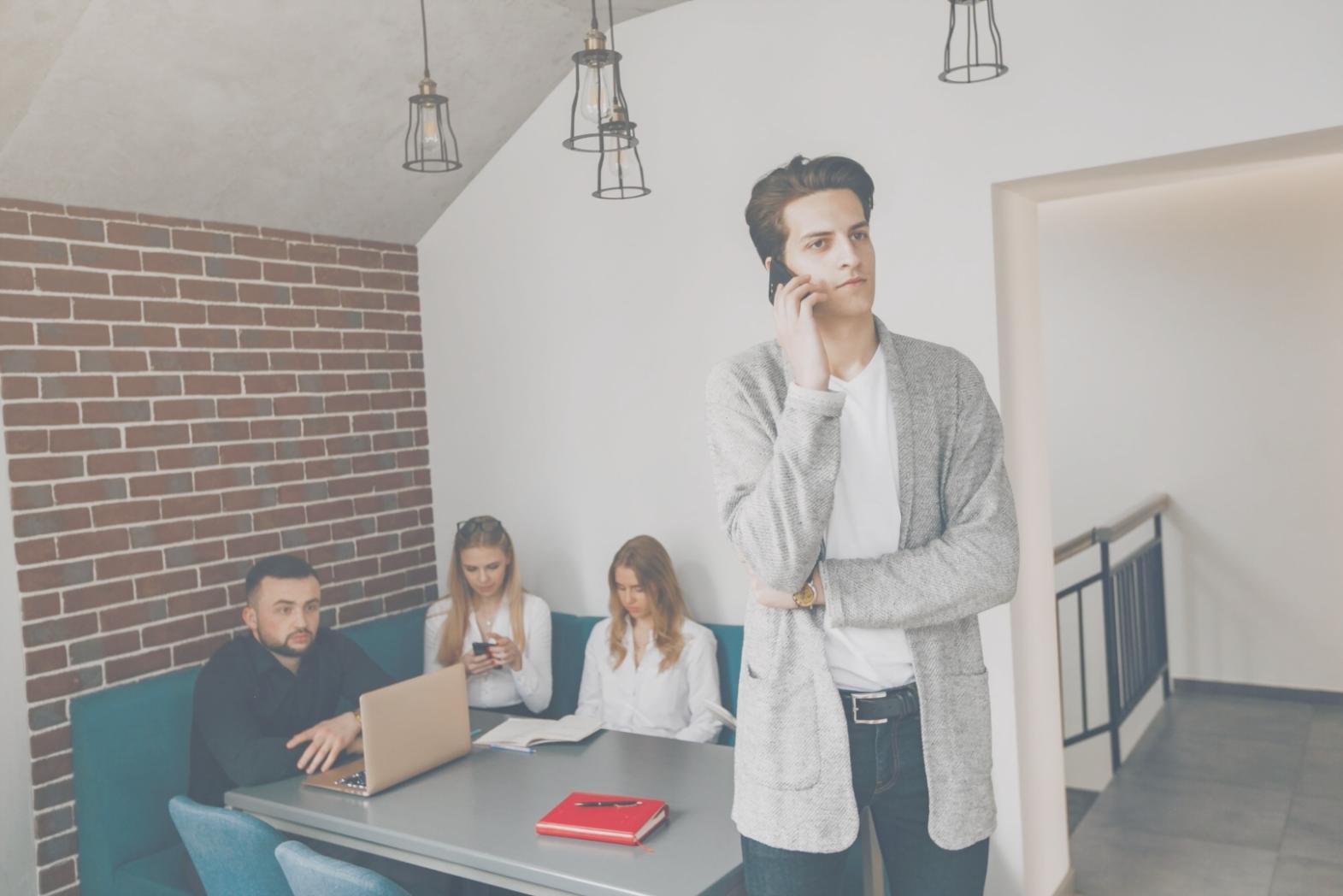 Professional workspace with financial analysis tools and reports